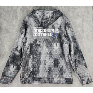 NFL Indianapolis Colts Jacket Mens Large Gray NFC South Onfield Reebok Full Zip